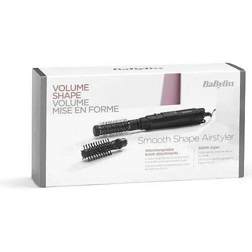 Фен-щетка Babyliss Shape Airsyler, 300Вт, 2 режима, холл. обдув, 2 насадки, черный