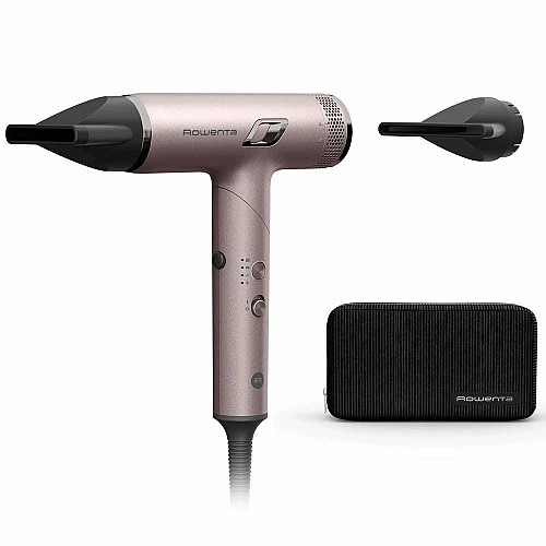 Фен Rowenta T-Shape Maestria Nano Foldable, 1700Вт, 3 режима, иониз-я, холл. обдув, кейс, розовый