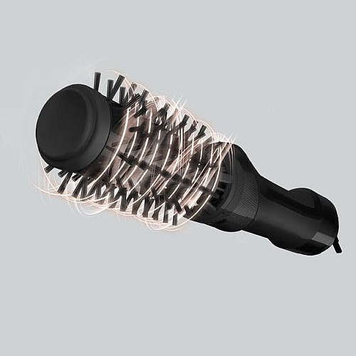 Фен-щетка Rowenta Renewal Brush Active, 1000Вт, 3 режима, иониз-я, холл. обдув, оборот. насадка, 2 насадки, керамика, черный