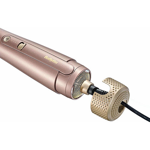 Фен-щетка Babyliss Air Power Volume, 1000Вт, 2 режима, диффузор, иониз-я, холл. обдув, керамика, розовый