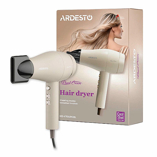 Фен ARDESTO Pearl Cream HD-Y700PERL, 1800-2000Вт, 2 скорости, 3 темп. режима, бежевый