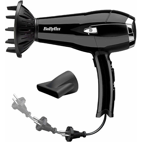 Фен Babyliss CordKeeper, 2000Вт, 3 режима, иониз-я, холл. обдув, смотка шнура, черный