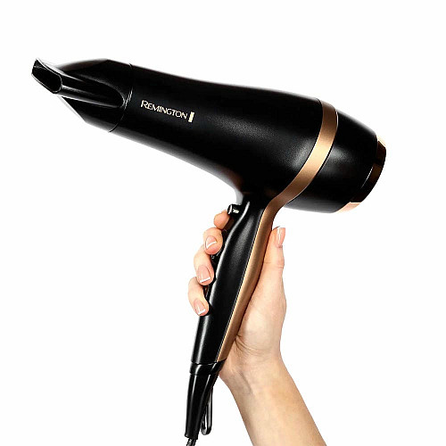 Фен Remington Salon Smooth, 2100Вт, 3 режима, диффузор, расческа, кейс, иониз-я, холл. обдув, , черный