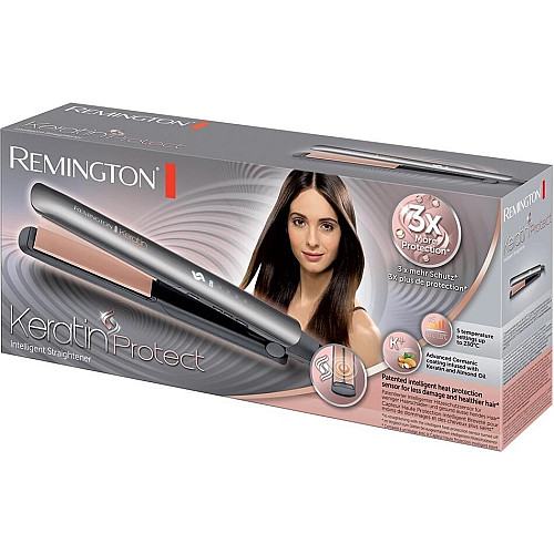 Випрямляч Remington Keratin Protect, 55Вт, темп.режимів-5, 160-230С, кераміка, сріблястий