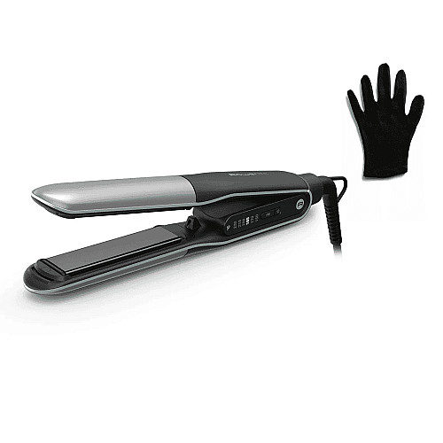 Выпрямитель Rowenta Thermostyle, темп. режимов-5, 150-230С, дисплей, ионизация, керамика, титан, черно-серый