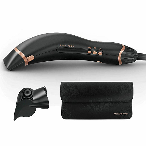 Фен Rowenta Ultimate Experience Air Motion, 1300Вт, 3 режима, насадка-гребешок, кейс для хранения, иониз-я, холл. обдув, черный