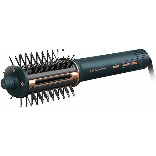 Фен-щетка Rowenta Air Brush 3D, 1200Вт, 3 режима, иониз-я, холл. обдув, функция фена, керамика, черно-золотой