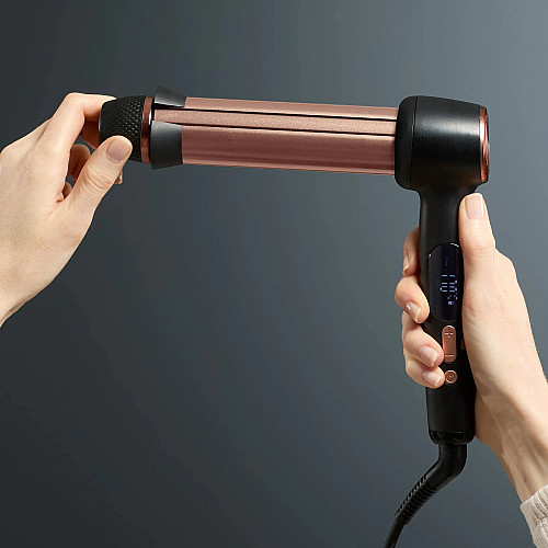Стайлер Rowenta Twist Curl, автоматичний, темп.режимів-4, 150C–210С, кераміка, рукавика та термопідкладка, чорно-золотий