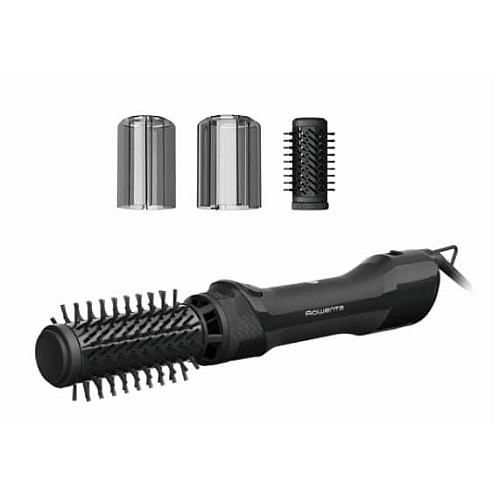 Фен-щетка Rowenta Renewal Brush Active, 1000Вт, 3 режима, иониз-я, холл. обдув, оборот. насадка, 2 насадки, керамика, черный