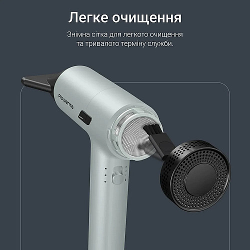 Фен Rowenta Tiny, 1600Вт, 3 режими, дифузор, іоніз-я, хол. обдув, зелено-чорний