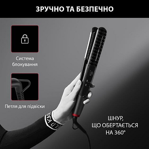 Выпрямитель Rowenta x Karl Lagerfeld K/Pro Stylist Straightener, темп. режимов-8, 140-210С, дисплей, ионизация, керамика, черный