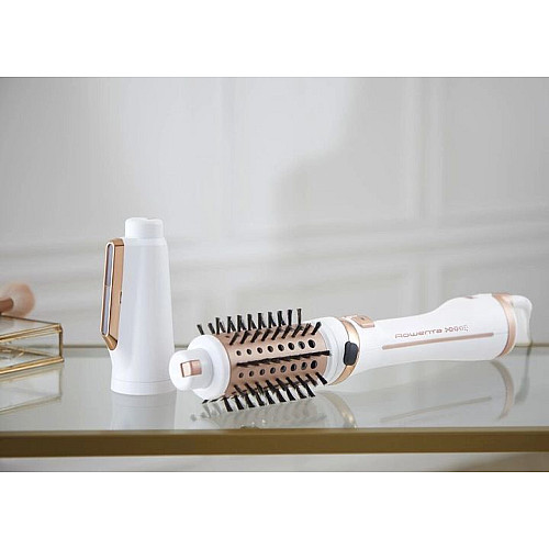 Фен-щітка Rowenta Brush Activ' Ultimate Care, 700Вт, 3 режими, іоніз-я, хол. обдув, оберт. насадок, кераміка, біло-золотий