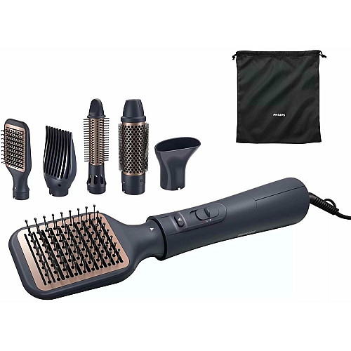 Фен-щетка Philips 5000 Series 1000Вт, 3 режима, ионизация, 5 насадок, синий