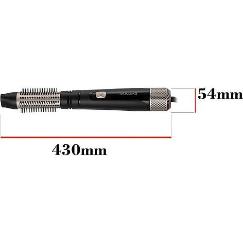 Фен-щетка Remington Blow Dry&Style Caring, 1000Вт, 2 режима, иониз-я, холл. обдув, чехол, керамика, черно-золотой
