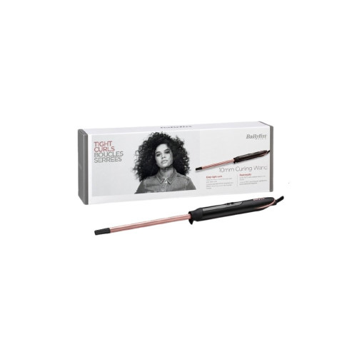 Плойка Babyliss Rose Quartz, 48Вт, темп.режимів-6, D -10mm, 160-210С, кераміка, чорно-рожевий