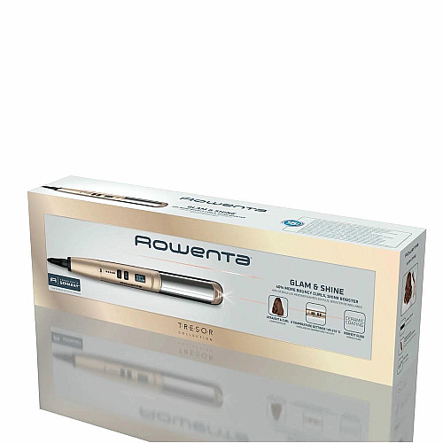 Выпрямитель Rowenta Glam & Shine 2в1, темп. режимов-8, 140-210С, дисплей, керамика, золотой