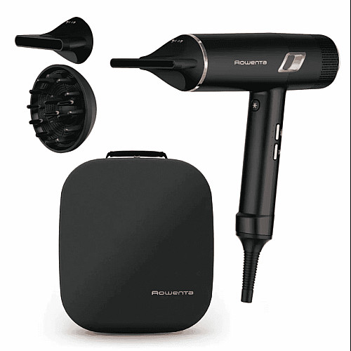 Фен Rowenta Ultimate Experience Maestria, 2000Вт, 3 режима, диффузор, кейс для хранения, иониз-я, холл. обдув, черный