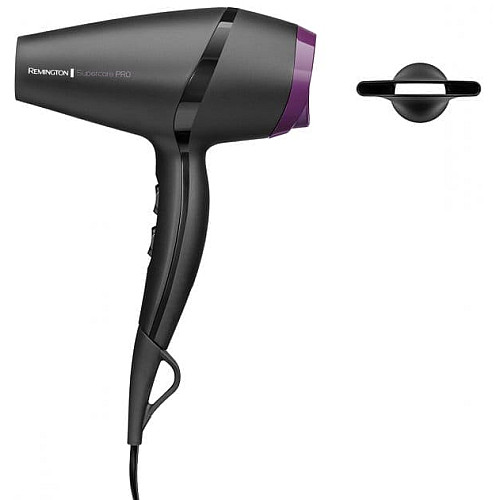 Фен Remington Supercare PRO 2100 AC motor, 2100Вт, 3 режима, иониз-я, холл. обдув, черный