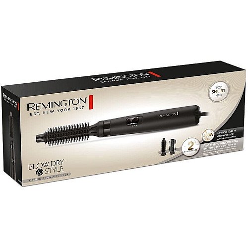Фен-щетка Remington Dry & Style Caring, 400Вт, 2 режима, иониз-я, керамика, черный