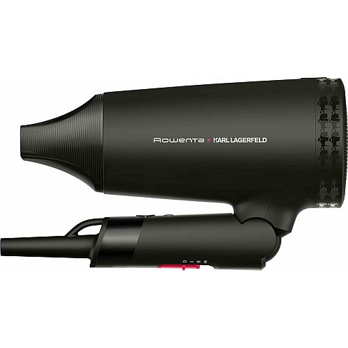 Фен Rowenta Karl Lagerfeld Express Style дорожный, 1600Вт, 2 режима, холл. обдув, складная ручка, черный