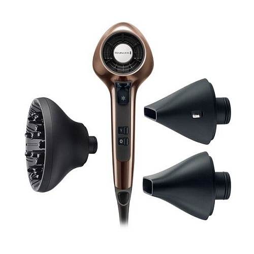 Фен Remington Air3D, 1800Вт, 3 режима, диффузор, турмалиновая иониз-я, холл. обдув, бронзовый