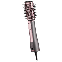 Фен-щетка ARDESTO Brush Pink Touch, 1200Вт, 2 скорости, 2 темп. режимы, LED-дисплей, функция ионизации, 4 насадки, серый+розовый