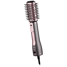 Фен-щітка ARDESTO Brush Pink Touch, 1200Вт, 2 швидкості, 2 темп. режими, LED-дисплей, функція іонізації , 4 насадки, сірий+ рожевий