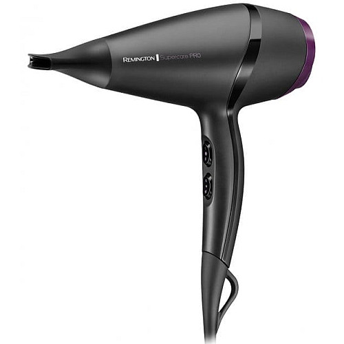Фен Remington Supercare PRO 2100 AC motor, 2100Вт, 3 режима, иониз-я, холл. обдув, черный