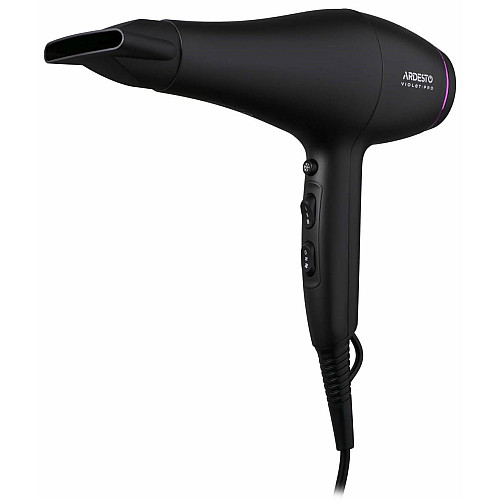 Фен ARDESTO Violet PRO HD-Y222PRO, 1850-2200Вт, 2 скорости, 3 темп. режима, диффузор, черный