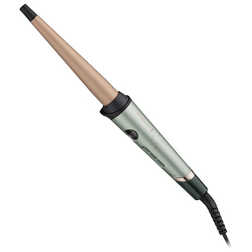 Плойка Remington Botanicals, конусная, 43Вт, темп. режимов-10, D-13-25mm, 130-210С, ионизация, керамика, серо-зеленый