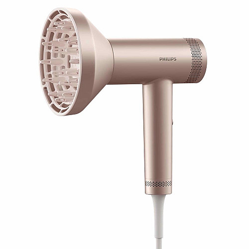 Фен Philips 8000 Series, 1400Вт, 3 режима, ионизация, холл. обдув, турборежим, розовый