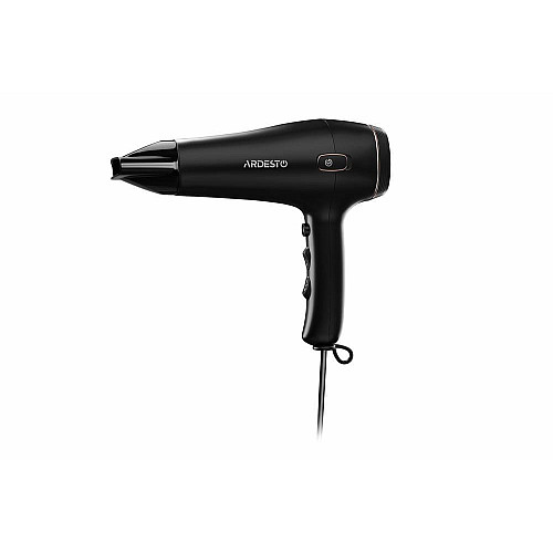Фен ARDESTO HD-Y210, 1750-2100Вт, 2 скорости, 3темп.режимы, авто.смотка шнура, черный