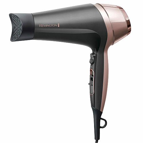 Фен Remington Curl&Straight Confidence, 2200Вт, 3 режима, диффузор, расческа, иониз-я, холл. обдув, черно-беж