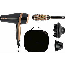 Фен Remington Salon Smooth, 2100Вт, 3 режима, диффузор, расческа, кейс, иониз-я, холл. обдув, , черный