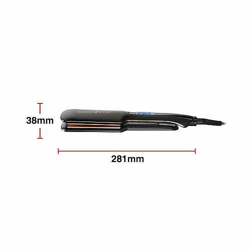 Выпрямитель Remington PROluxe Midnight Wide Plate Straightener, темп. режимов-9, 150-230С, чехол, дисплей, керамика, черный