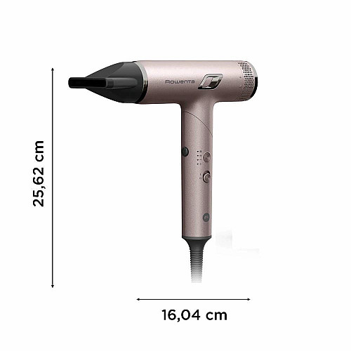 Фен Rowenta T-Shape Maestria Nano Foldable, 1700Вт, 3 режима, иониз-я, холл. обдув, кейс, розовый