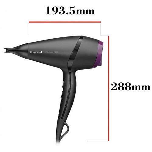 Фен Remington Supercare PRO 2100 AC motor, 2100Вт, 3 режима, иониз-я, холл. обдув, черный
