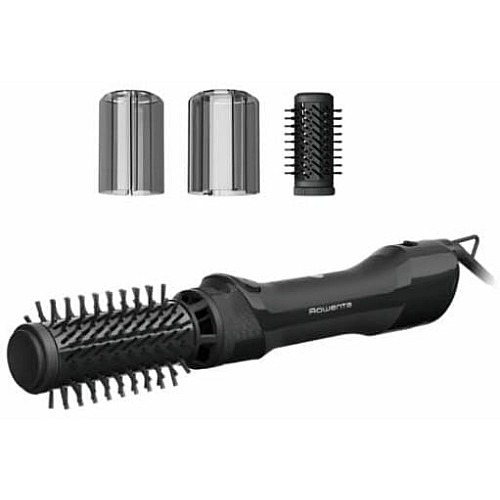 Фен-щетка Rowenta Renewal Brush Active, 1000Вт, 3 режима, иониз-я, холл. обдув, оборот. насадка, 2 насадки, керамика, черный