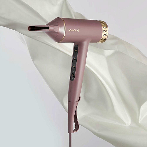 Фен Remington AIRvive, 1600Вт, 3 режима, диффузор, иониз-я, холл. обдув, фиолетово-золотой