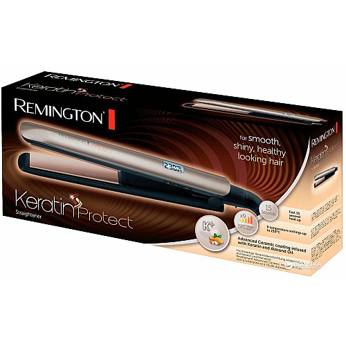 Выпрямитель Remington Keratin Protect, 50Вт, темп. режимов-9, 150-230С, дисплей, керамика, серебристый