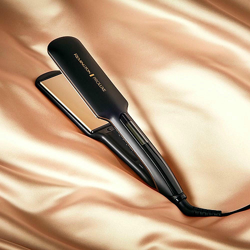 Выпрямитель Remington PROluxe Midnight Wide Plate Straightener, темп. режимов-9, 150-230С, чехол, дисплей, керамика, черный