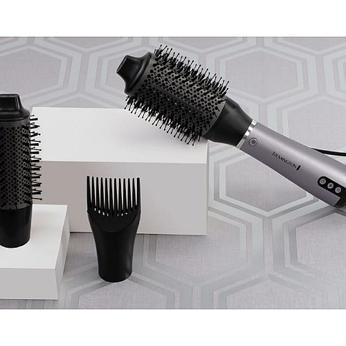 Фен-щетка Remington ProLuxe You Adaptive, 1000Вт, 3 режима, ионизация, холл. обдув, керамика, серый
