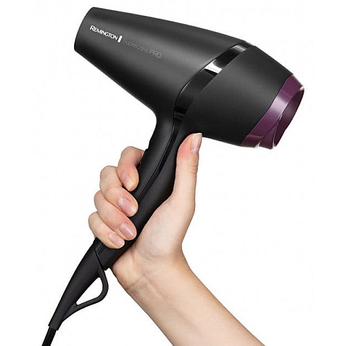 Фен Remington Supercare PRO 2100 AC motor, 2100Вт, 3 режима, иониз-я, холл. обдув, черный