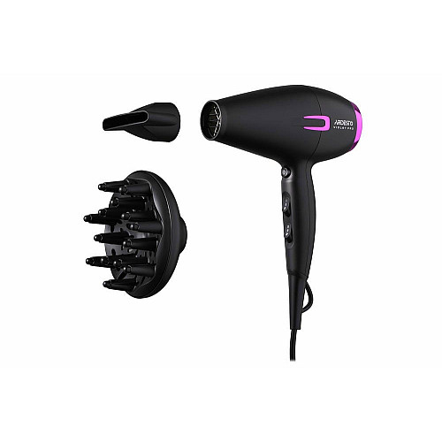 Фен ARDESTO Violet PRO HD-Y221PRO ,1750-2100Вт, 2 скорости, 3 темп.режимы, диффузор, черный