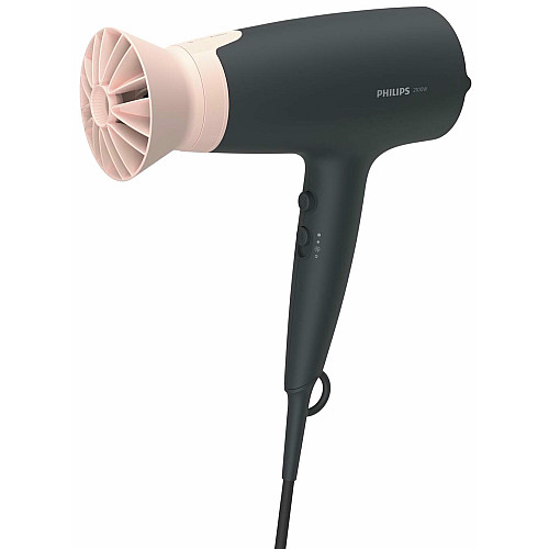 Фен Philips 3000 Series, 2100Вт, 3 режима, ионизация, холл. обдув, черно-розовый