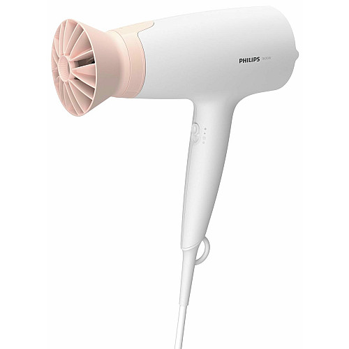 Фен Philips 3000 Series, 1600Вт, 3 режими, насадка ThermoProtect, біло-рожевий