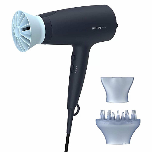 Фен Philips 3000 Series, 2100Вт, 3 режима, диффузор, иониз-я, холл. обдув, синий