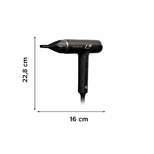 Фен Rowenta T-Shape Maestria Nano, 1700Вт, 3 режима, диффузор, иониз-я, холл. обдув, черный