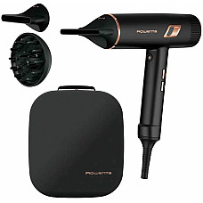 Фен Rowenta Ultimate Experience Maestria, 2000Вт, 3 режими, дифузор, кейс для зберігання, іоніз-я, хол. обдув, чорний