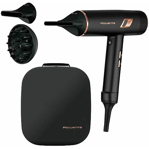 Фен Rowenta Ultimate Experience Maestria, 2000Вт, 3 режима, диффузор, кейс для хранения, иониз-я, холл. обдув, черный